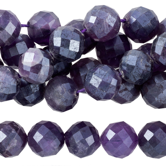 Amethyst Plated 10mm Round Faceted - 15-16 Inch - CLEARANCE