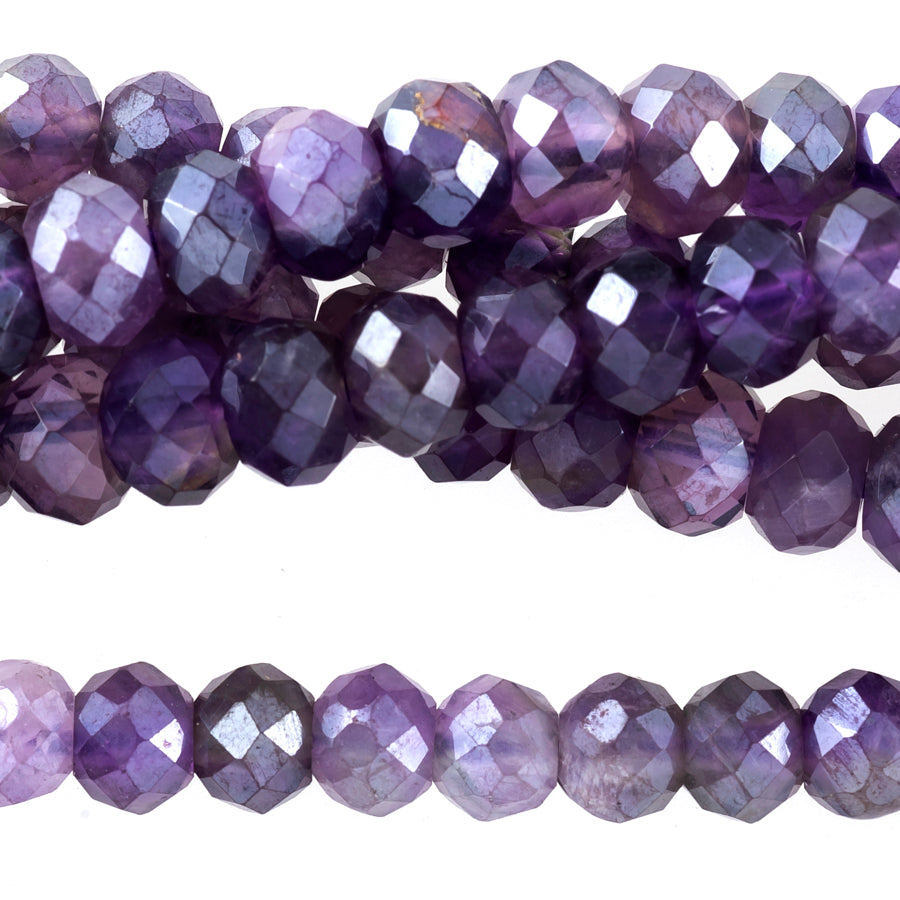 Amethyst Plated 3X4mm Rondelle Faceted - 15-16 Inch