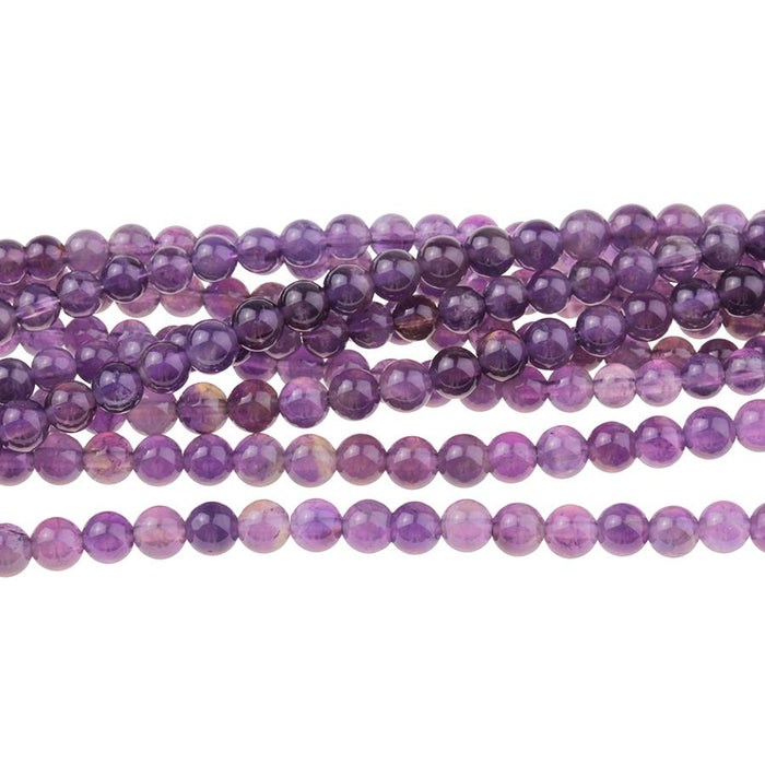 Amethyst 4mm Round 8-Inch