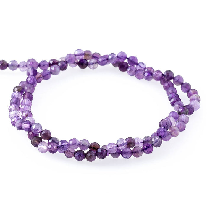 Amethyst Plated 4mm Round Faceted - 15-16 Inch - CLEARANCE