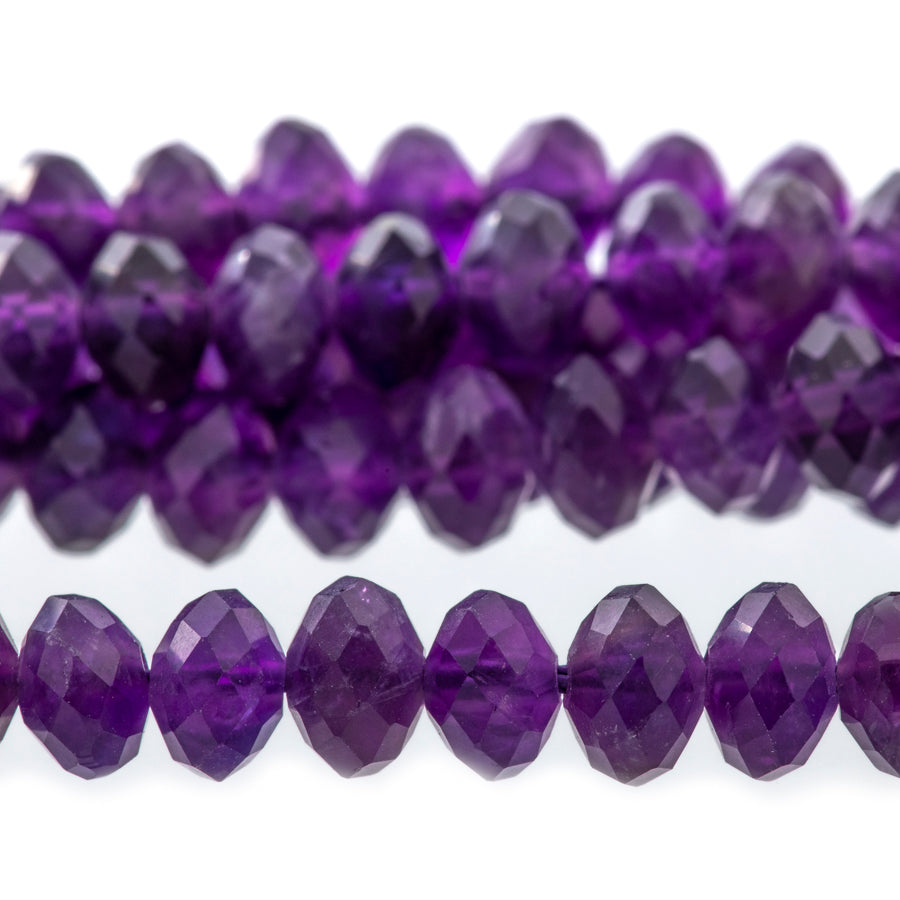 Amethyst 6mm Rondelle Faceted - 15-16 Inch