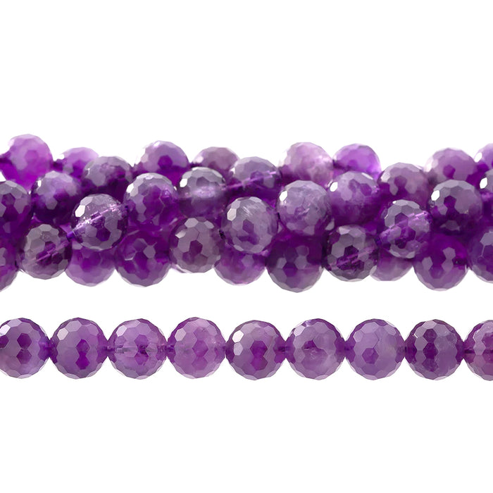 Amethyst 8mm Round Faceted - 15-16 Inch