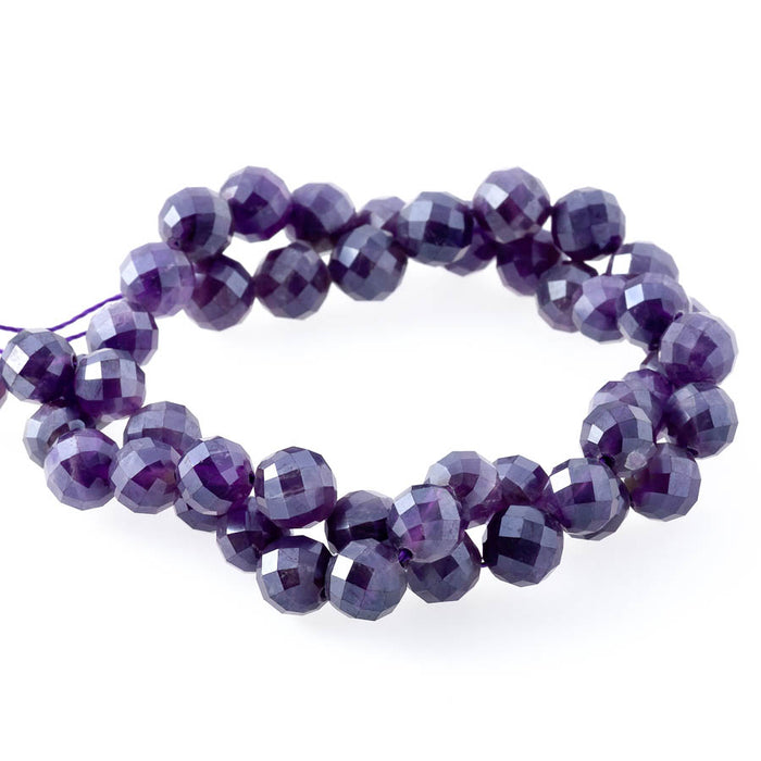 Amethyst Plated 8mm Round Faceted - 15-16 Inch - CLEARANCE