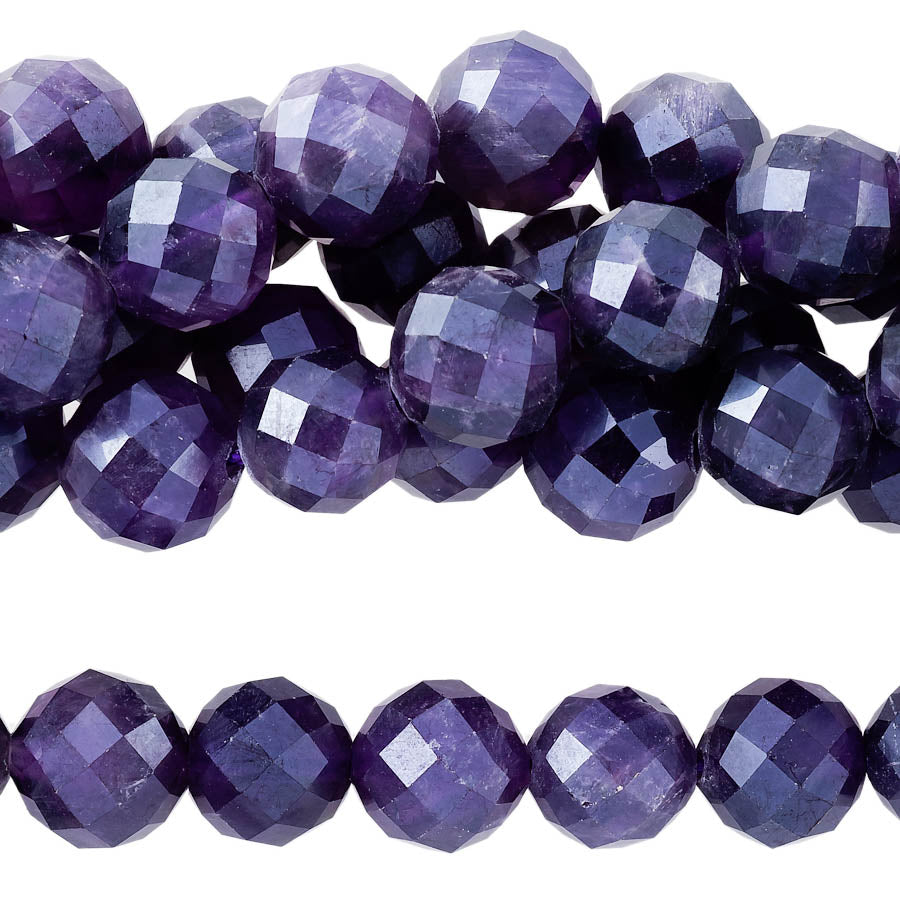 Amethyst Plated 8mm Round Faceted - 15-16 Inch