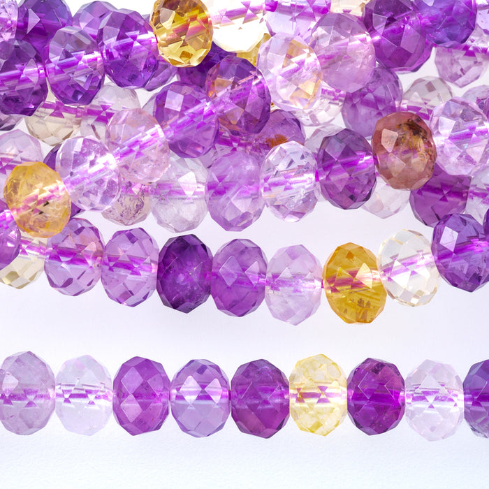 Ametrine 6mm Rondelle Faceted AA Grade - 15-16 Inch