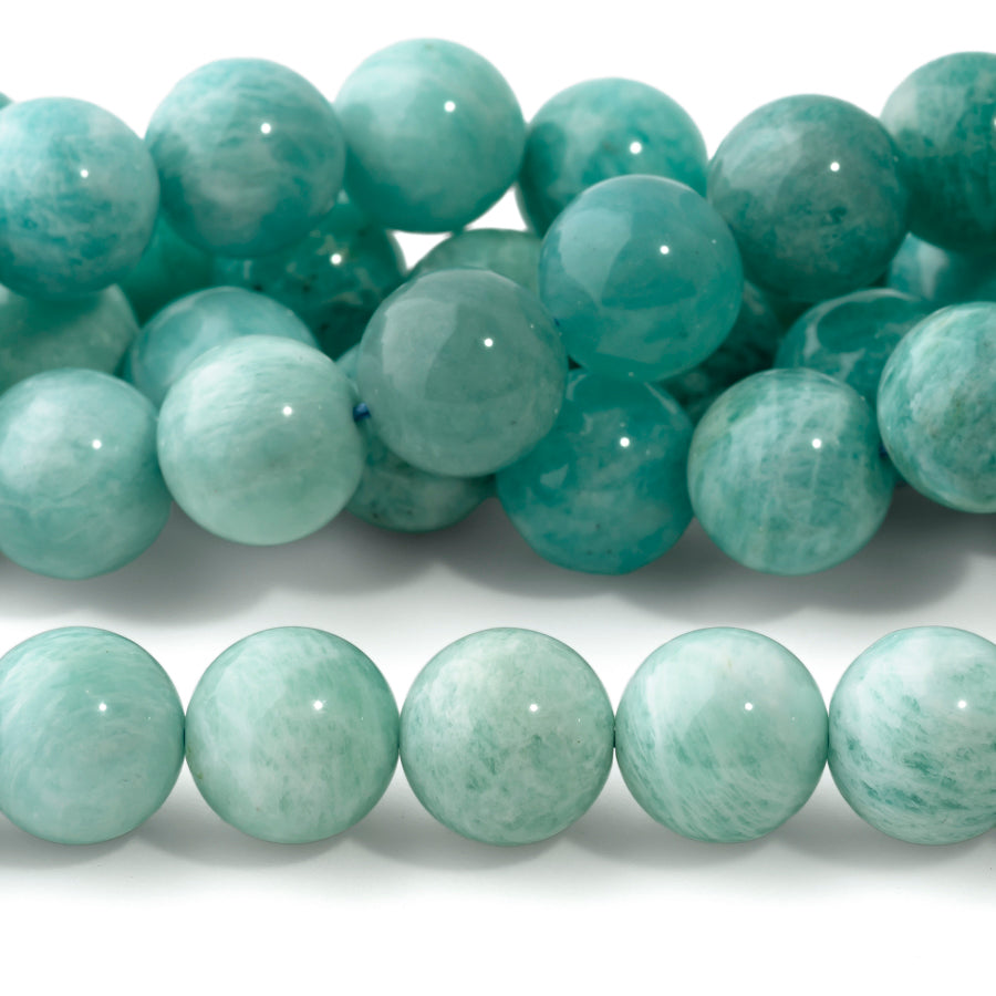 Amazonite 10mm Round Banded - 15-16 Inch