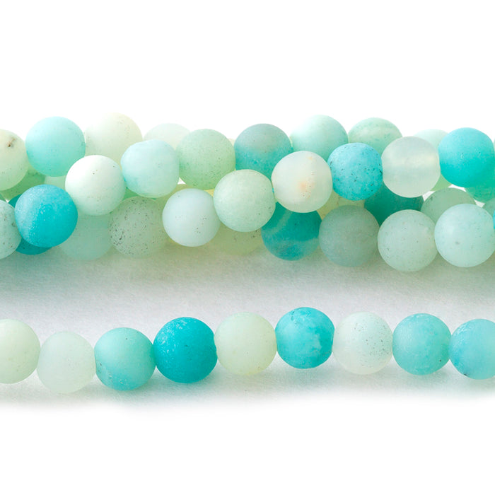 MATTE Amazonite 4mm Round - 8-Inch