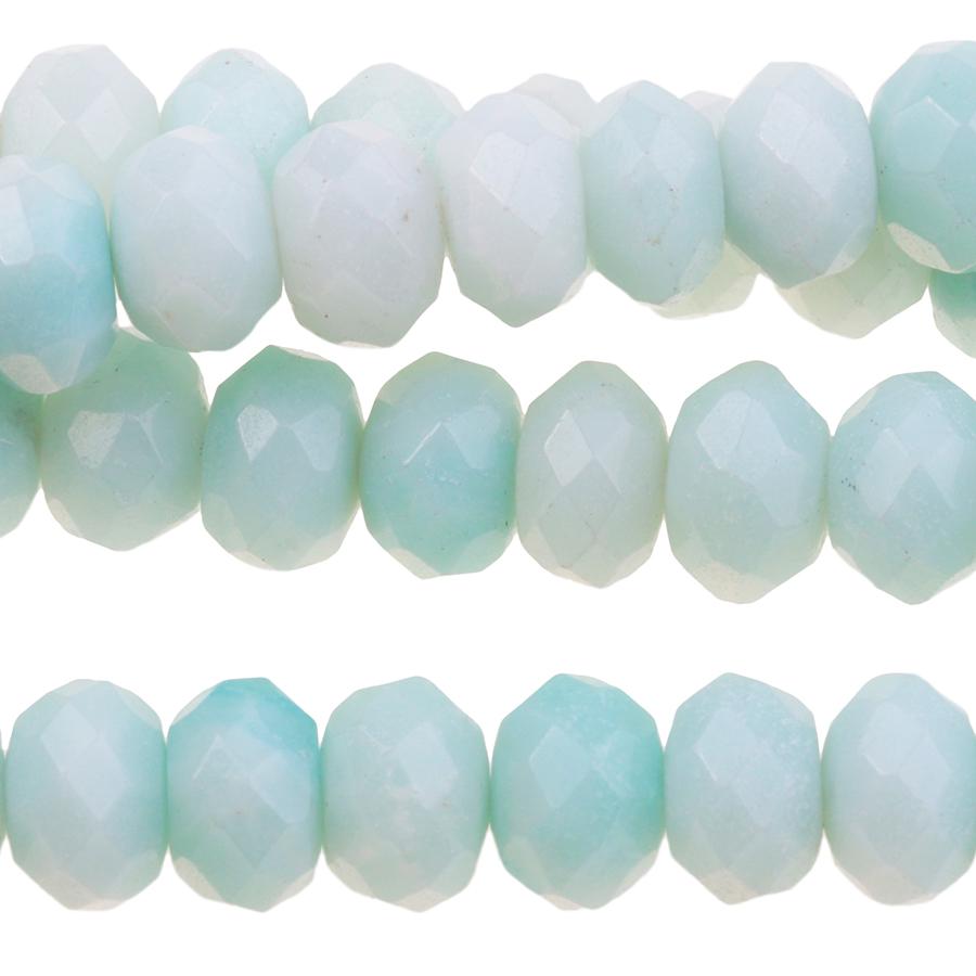Amazonite 8mm Faceted Rondelle 8-Inch