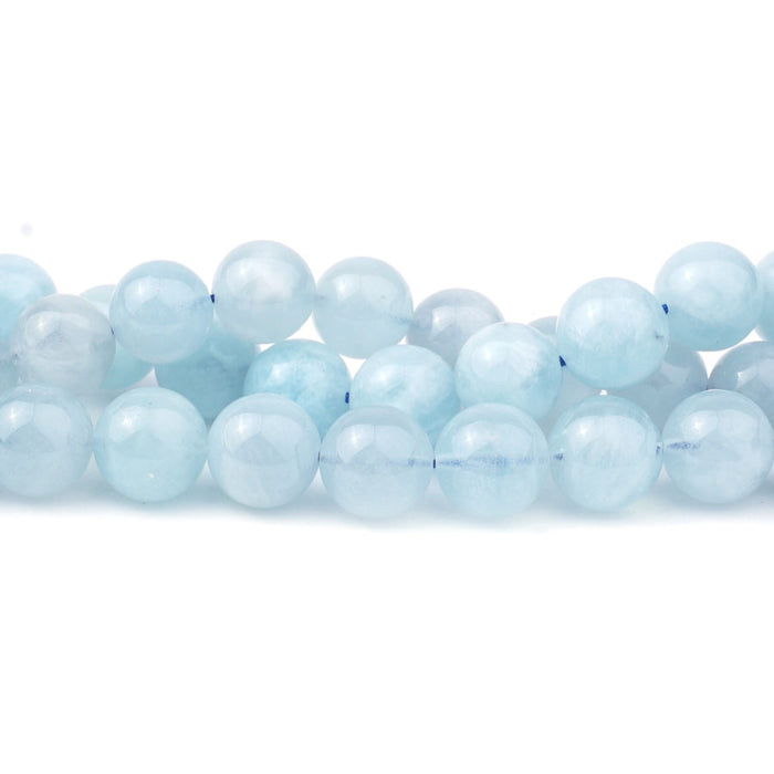 Aquamarine 10mm Round A Grade - 15-16 Inch