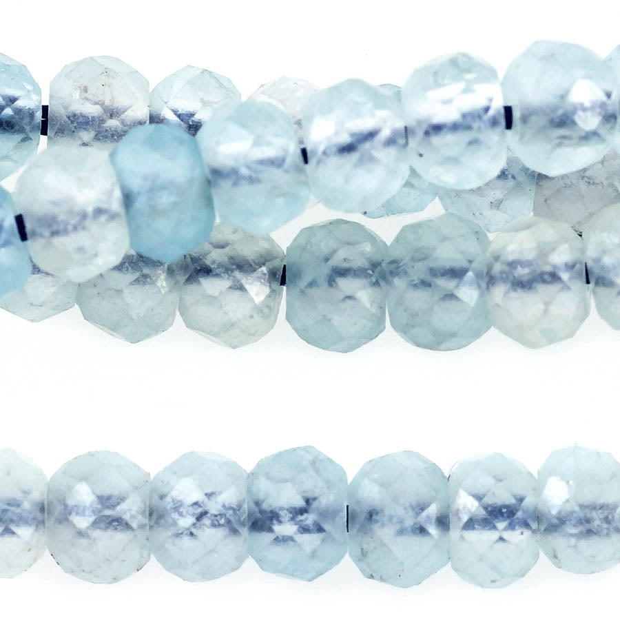 Aquamarine Plated 2X3mm Rondelle Faceted - 15-16 Inch