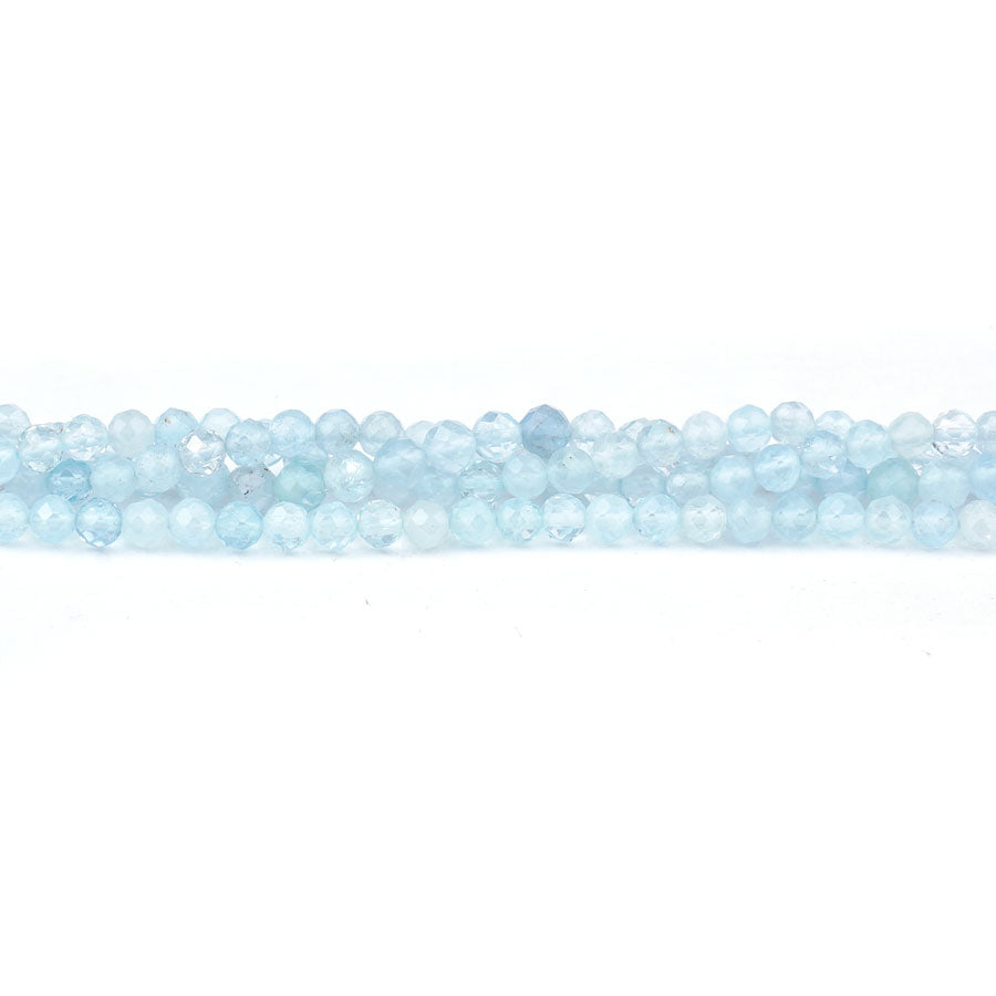 Aquamarine Natural 4mm Faceted Round AAA Grade - 15-16 Inch