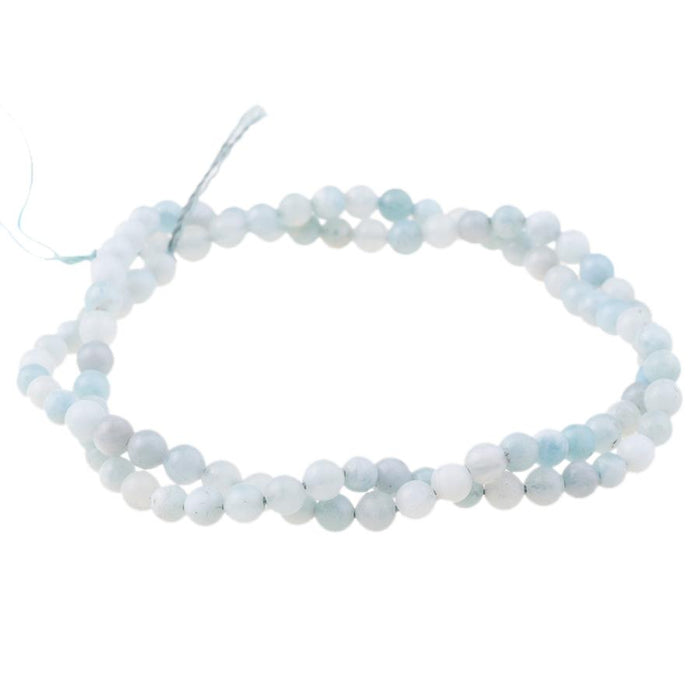 MATTE Aquamarine (multi) 4mm Round 15-16 Inch