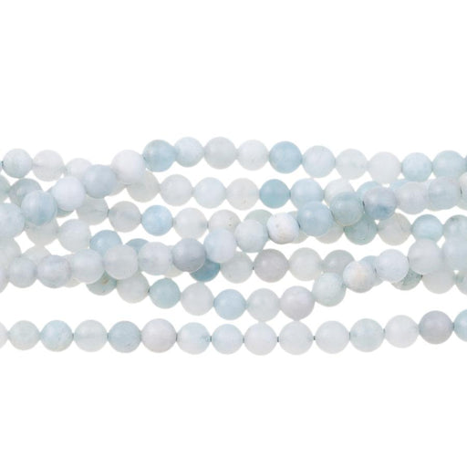 MATTE Aquamarine (multi) 4mm Round 15-16 Inch