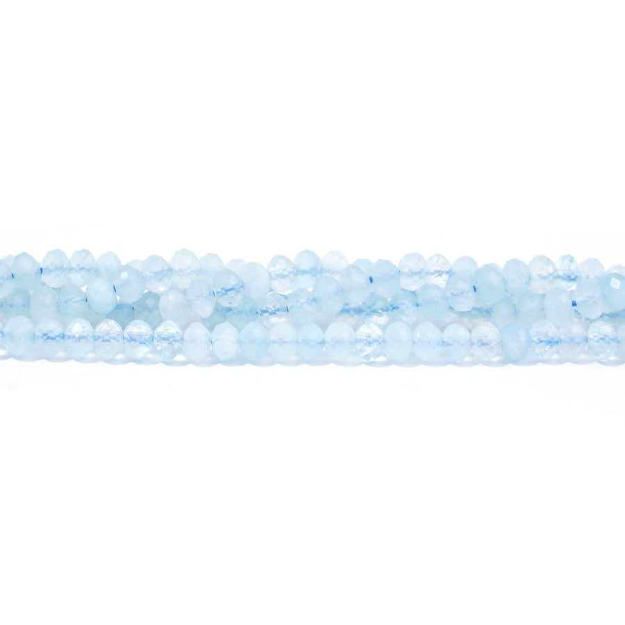 Aquamarine 4mm Rondelle Faceted A Grade - 15-16 Inch