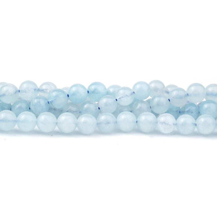 Aquamarine 6mm Round A Grade - 15-16 Inch