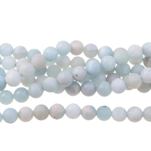 MATTE Aquamarine (multi) 6mm Round 15-16 Inch