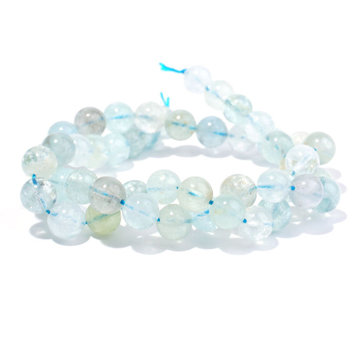 Aquamarine Multi Natural 8mm Round AA Grade - 15-16 Inch - CLEARANCE