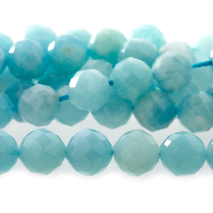 Aquamarine 8mm Round Faceted A Grade - 15-16 Inch