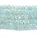 Aquamarine 8mm Diamond Cut Faceted Rondelle Large Hole (2-2.5mm) 8-Inch