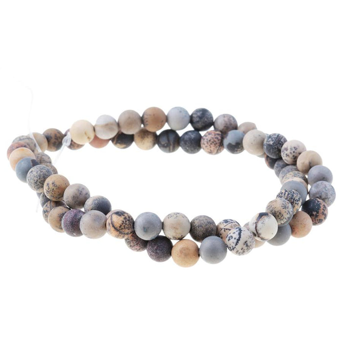 MATTE Artistic Jasper 6mm Round 15-16 Inch