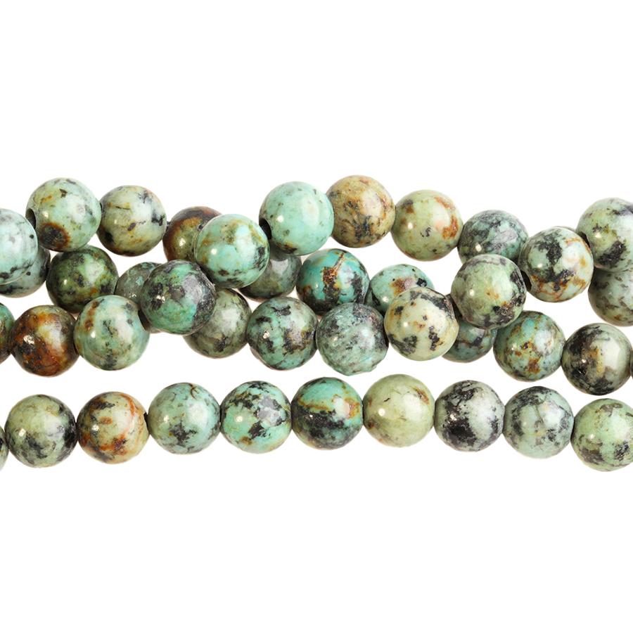 African Turquoise 10mm Large Hole Round 8-Inch