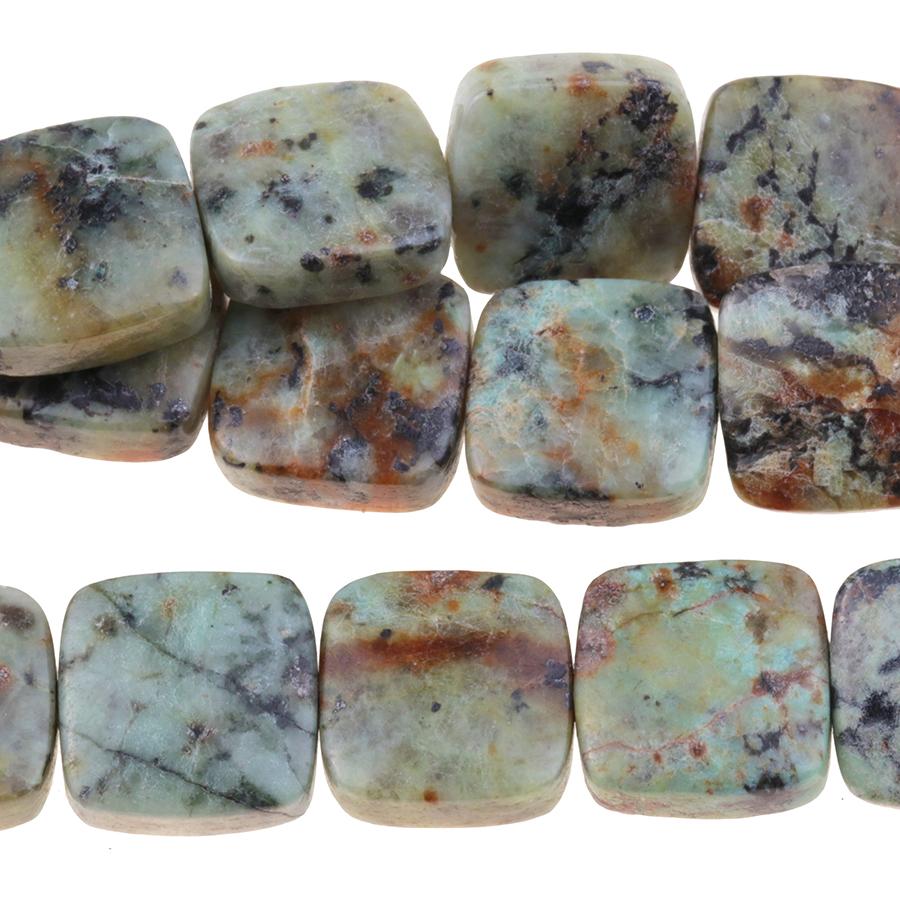 African Turquoise 12mm Square 8-Inch