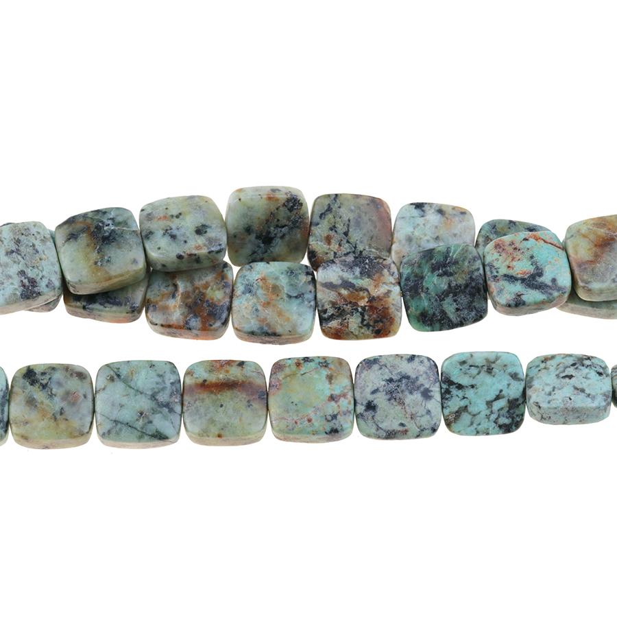 African Turquoise 12mm Square 8-Inch