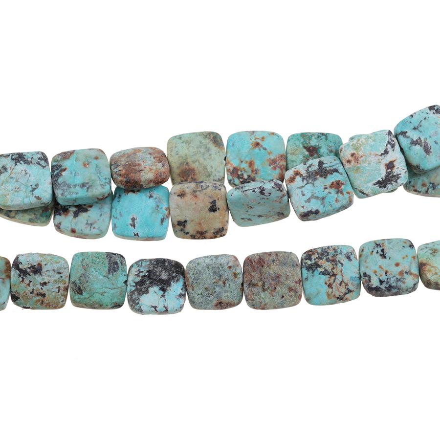MATTE African Turquoise 12mm Square 8-Inch