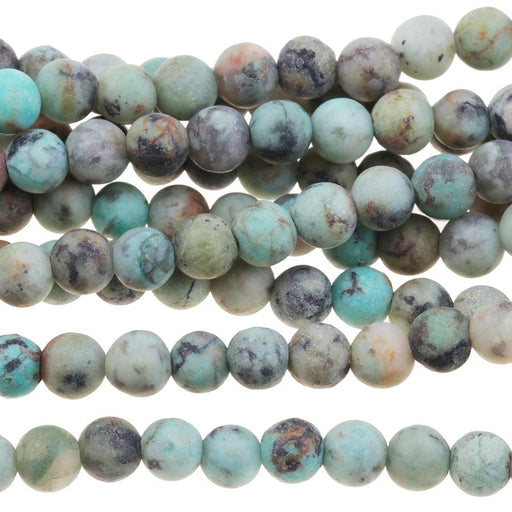 MATTE African Turquoise 4mm Round 8-Inch