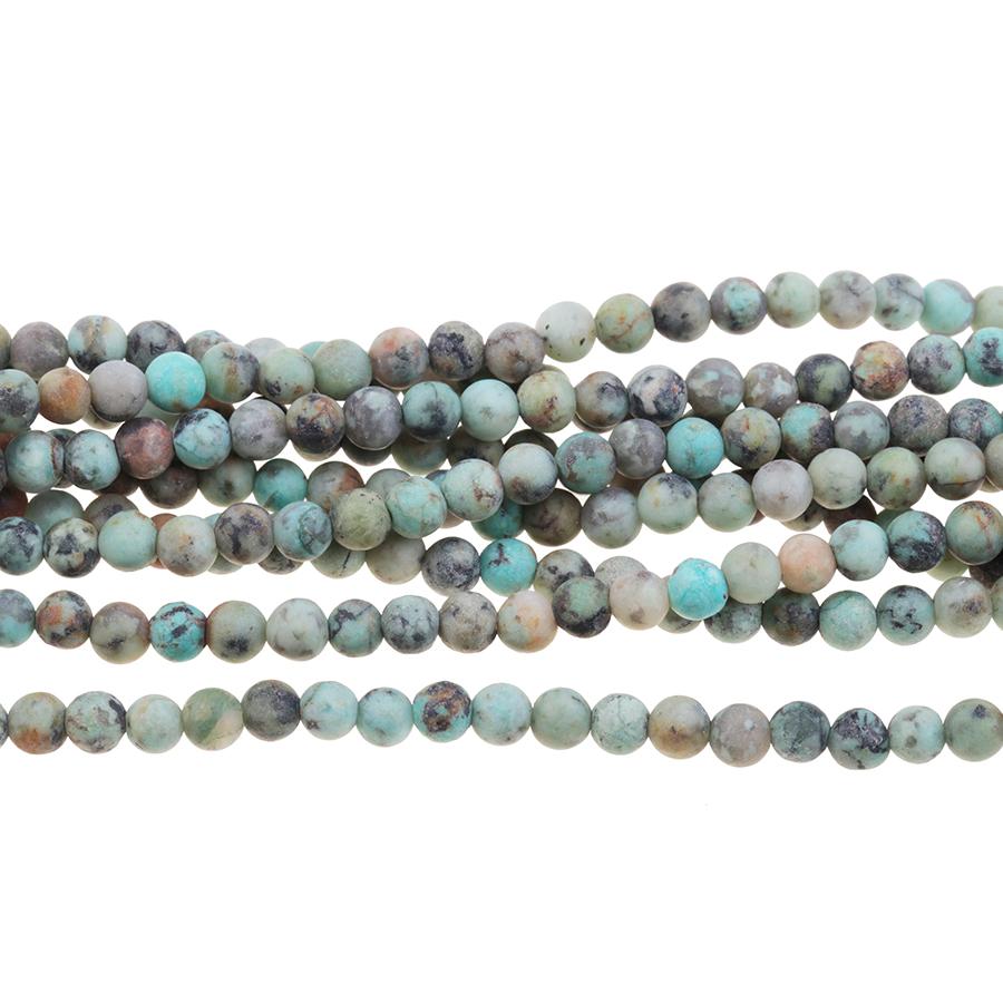 MATTE African Turquoise 4mm Round 8-Inch