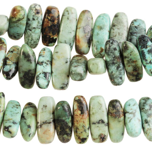 African Turquoise 5x15 Flat Chip 8-Inch