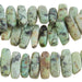 MATTE African Turquoise 5x15mm Center Drill Flat Chip 8-Inch