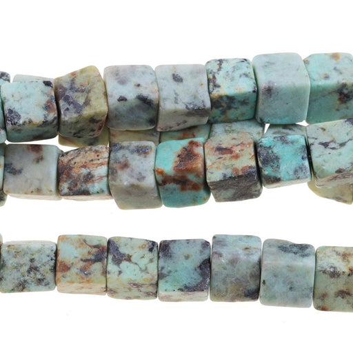 MATTE African Turquoise 6mm Cube 8-Inch