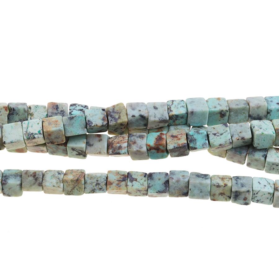MATTE African Turquoise 6mm Cube 8-Inch