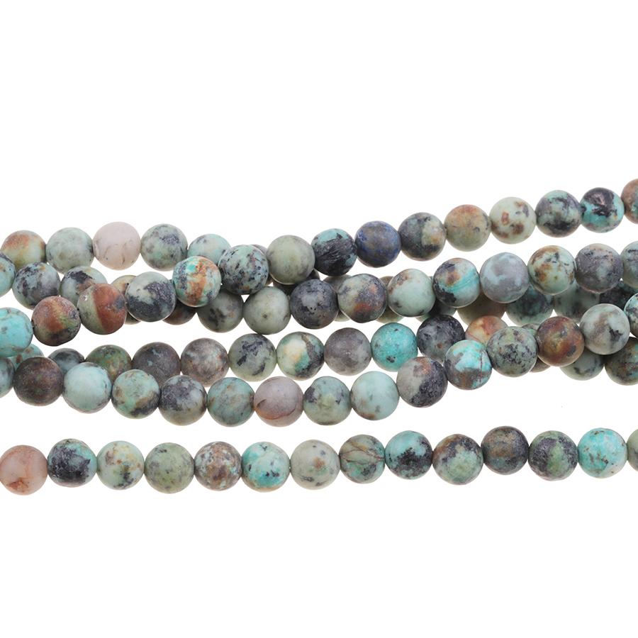 MATTE African Turquoise 6mm Round 8-Inch