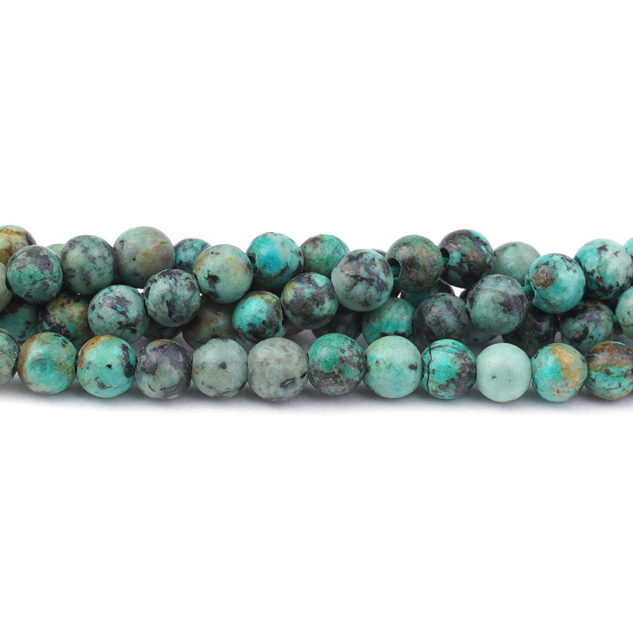 African Turquoise 6mm Round Large Hole Beads - 8 Inch