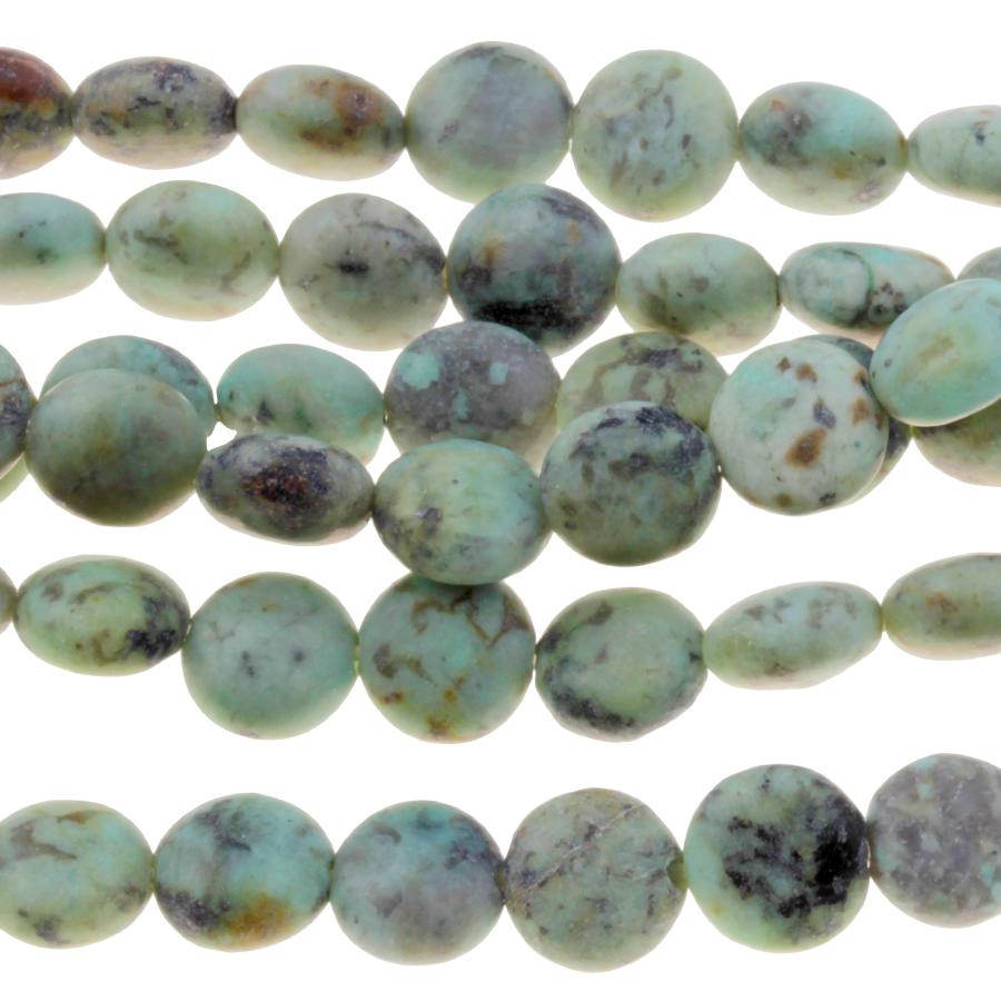 MATTE African Turquoise 8mm Puff Coin 8-Inch