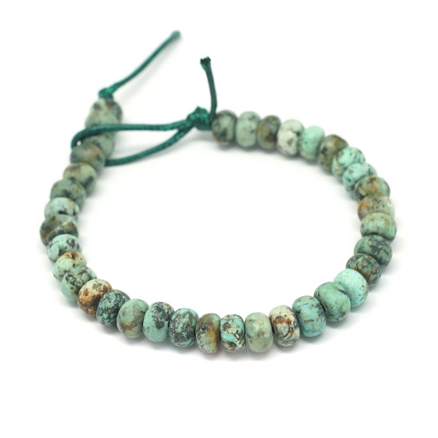 MATTE African Turquoise 8mm Large Hole Rondelle 8-Inch