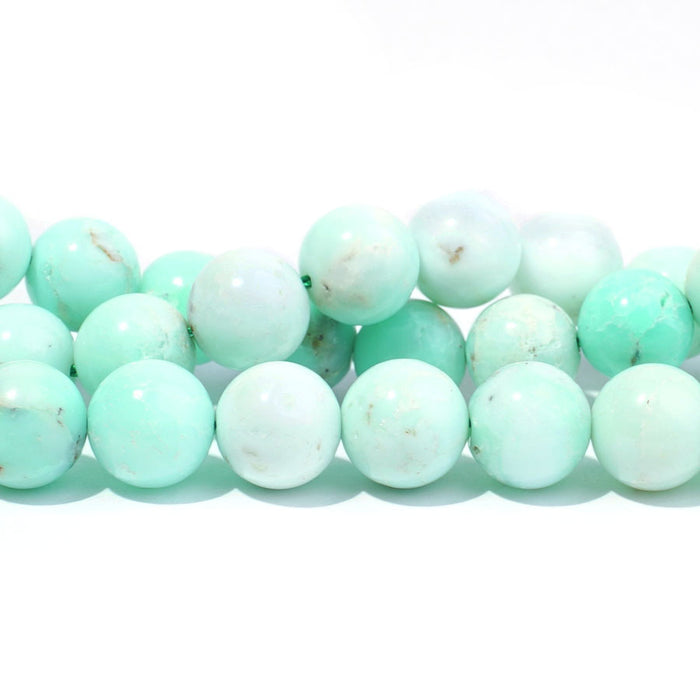 Australian Green Opal Light Green 10mm Round A Grade - 15-16 Inch