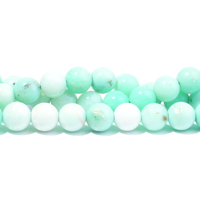 Australian Green Opal Light Green 8mm Round A Grade - 15-16 Inch