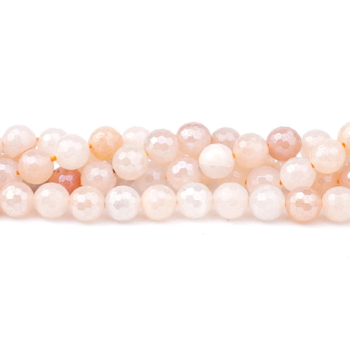 Aventurine 8mm Pink Plated Round Faceted - 15-16 Inch - CLEARANCE