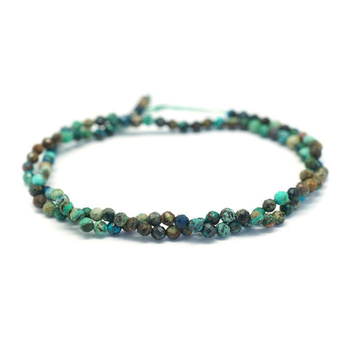 Azurite  3mm Faceted Round - 15-16 Inch