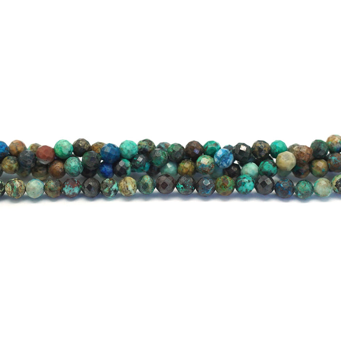 Azurite 4mm Microfaceted Faceted - 15-16 Inch