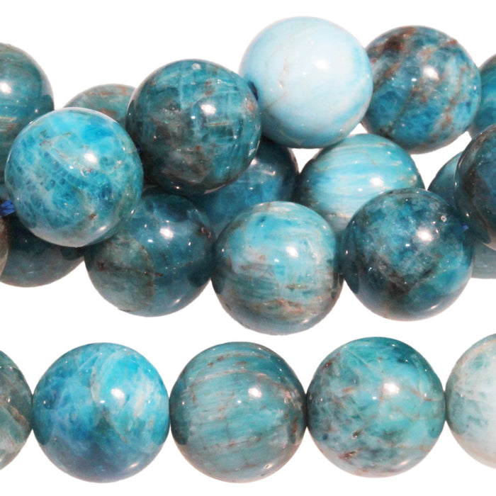 Blue Apatite 10mm Round 8-Inch