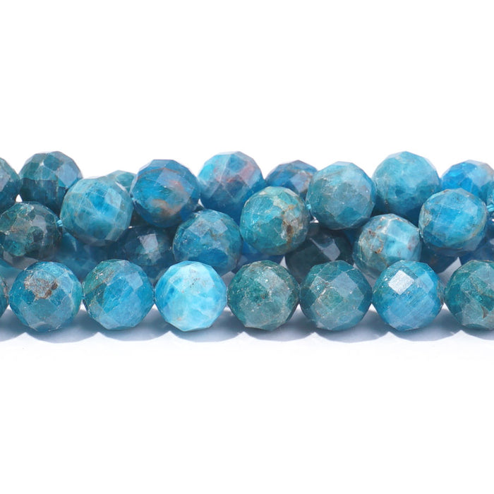 Blue Apatite 10mm Round Faceted - 15-16 Inch - CLEARANCE