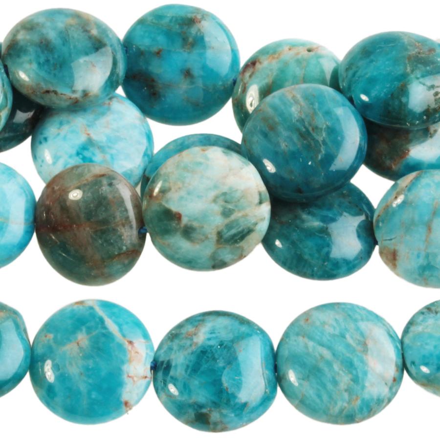 Blue Apatite 12mm Coin 8-Inch