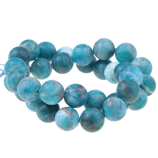 MATTE A Grade Blue Apatite 12mm Round 15-16 Inch