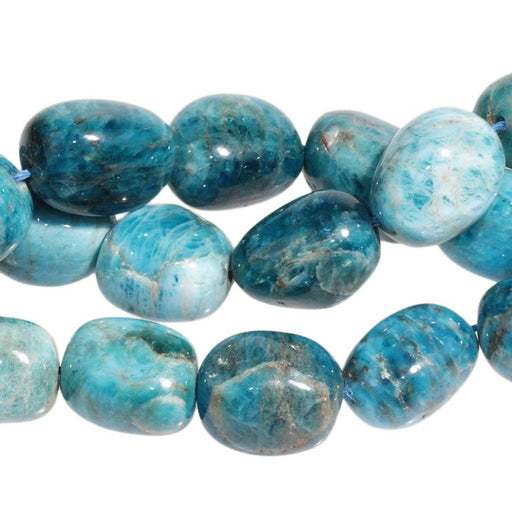 Blue Apatite 12x16mm Tumble Nugget 8-Inch