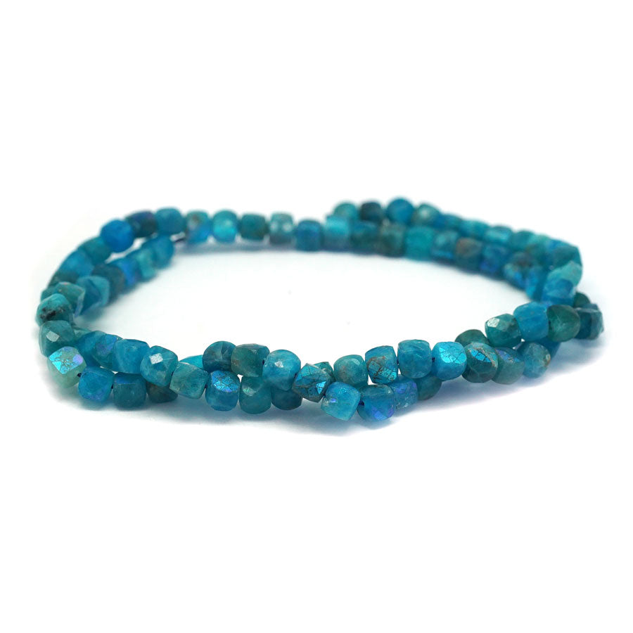 4-4.5mm Blue Apatite  Natural Cube - 15-16 Inch