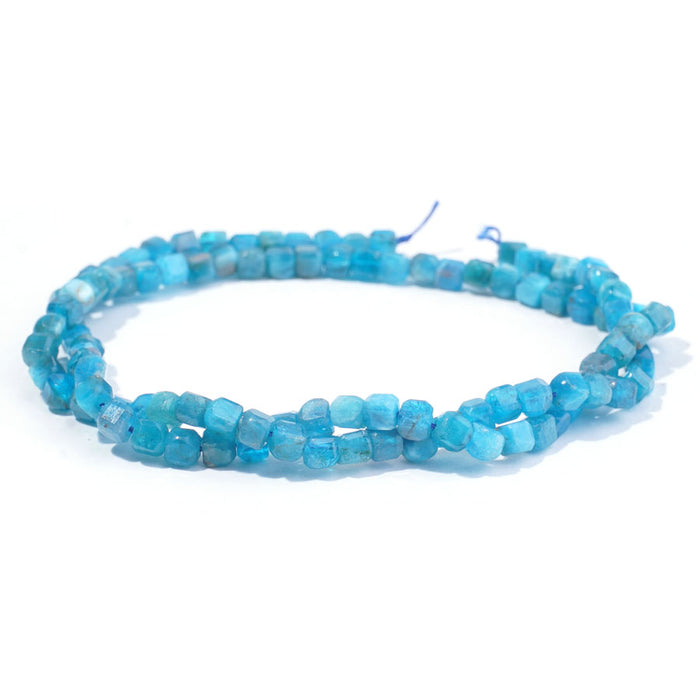 Blue Apatite 4mm Cube Table Cut - 15-16 Inch